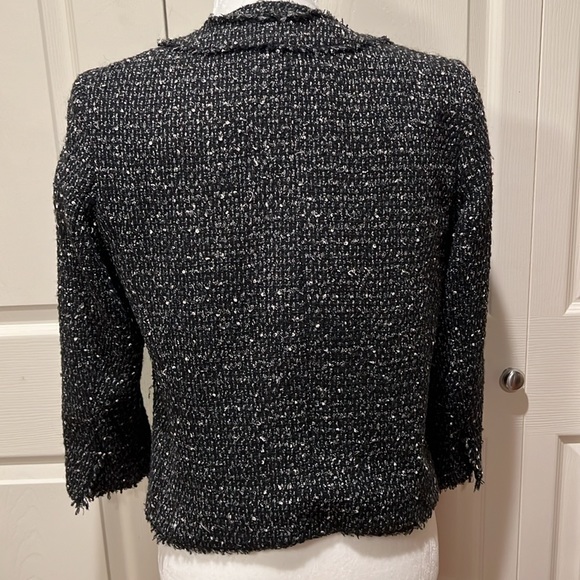 Michael Kors 3/4 sleeve blazer in black and white tweed - Picture 2 of 7